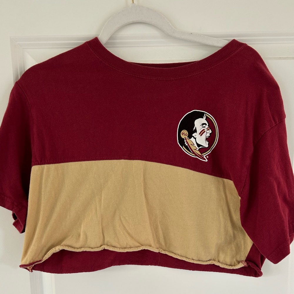 Vintage Maroon and Gold FSU Cropped TShirt